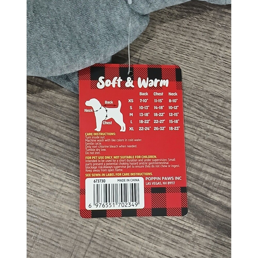 Holiday Dog Hoodie Extra Small.  Gray with Red Truck & Christmas Tree. NWT - Picture 4 of 4